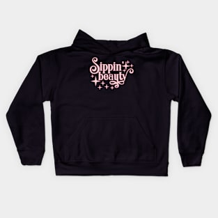 Sippin' Beauty - Wine Lover - Gift for Her Kids Hoodie